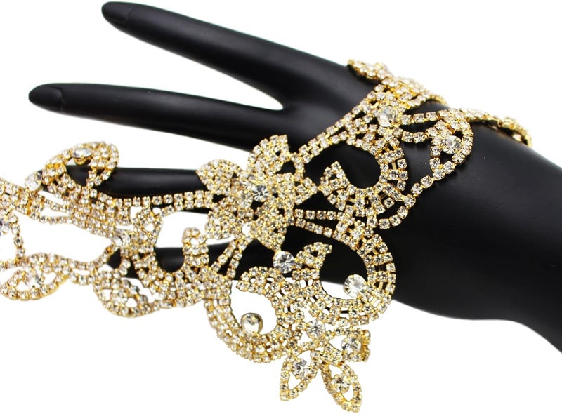 PEARLY JUN Rhinestone Applique Crystal Applique for Hand Sewing Craft Projects DIY Wedding Clothes Shoes Hats Bags (YL003-gold) - Image 3